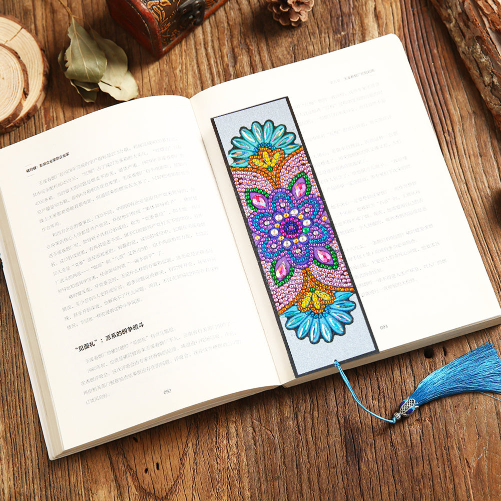 Diamond Painting Bookmark DIY Rhinestone Diamond Leather Tassel Book Marks