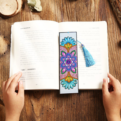 Diamond Painting Bookmark DIY Rhinestone Diamond Leather Tassel Book Marks