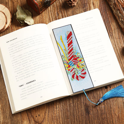 Diamond Painting Bookmark DIY Rhinestone Diamond Leather Tassel Book Marks