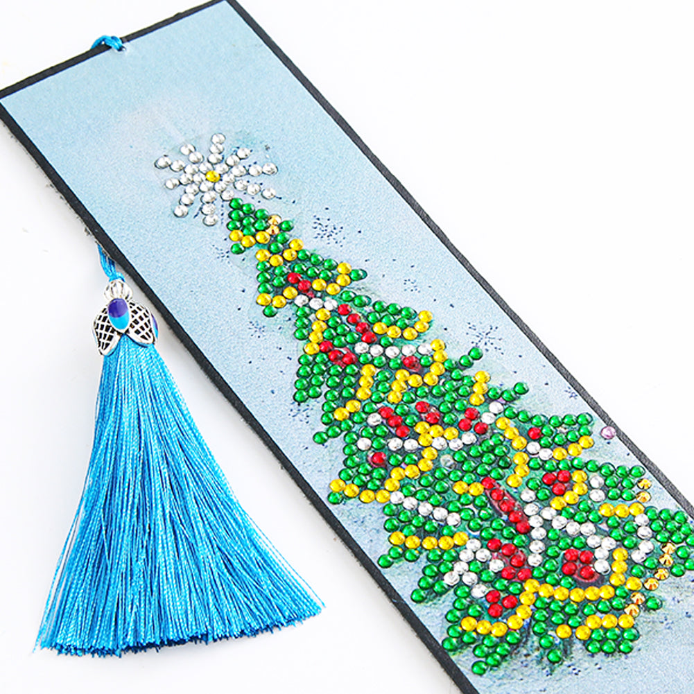 Diamond Painting Bookmark DIY Rhinestone Diamond Leather Tassel Book Marks