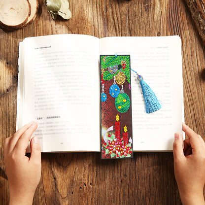 Diamond Painting Bookmark DIY Rhinestone Diamond Leather Tassel Book Marks