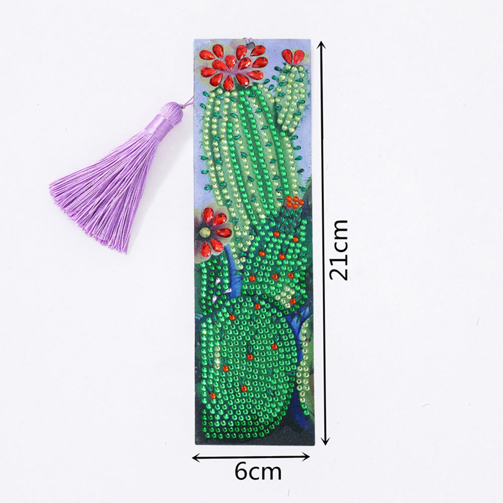 DIY Special Shape Rhinestone Diamond Painting Leather Bookmark Tassel Craft