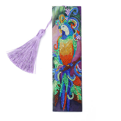 DIY Rhinestone Diamond Painting Leather Bookmarks Animal Leather Handicraft