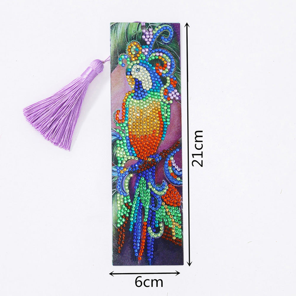 DIY Rhinestone Diamond Painting Leather Bookmarks Animal Leather Handicraft