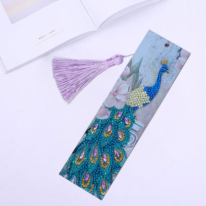 DIY Rhinestone Diamond Painting Leather Bookmarks Animal Leather Handicraft