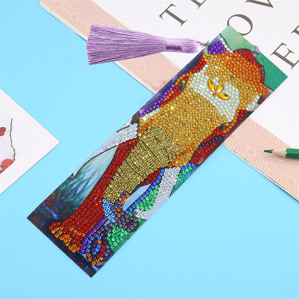 DIY Rhinestone Diamond Painting Leather Bookmarks Animal Leather Handicraft