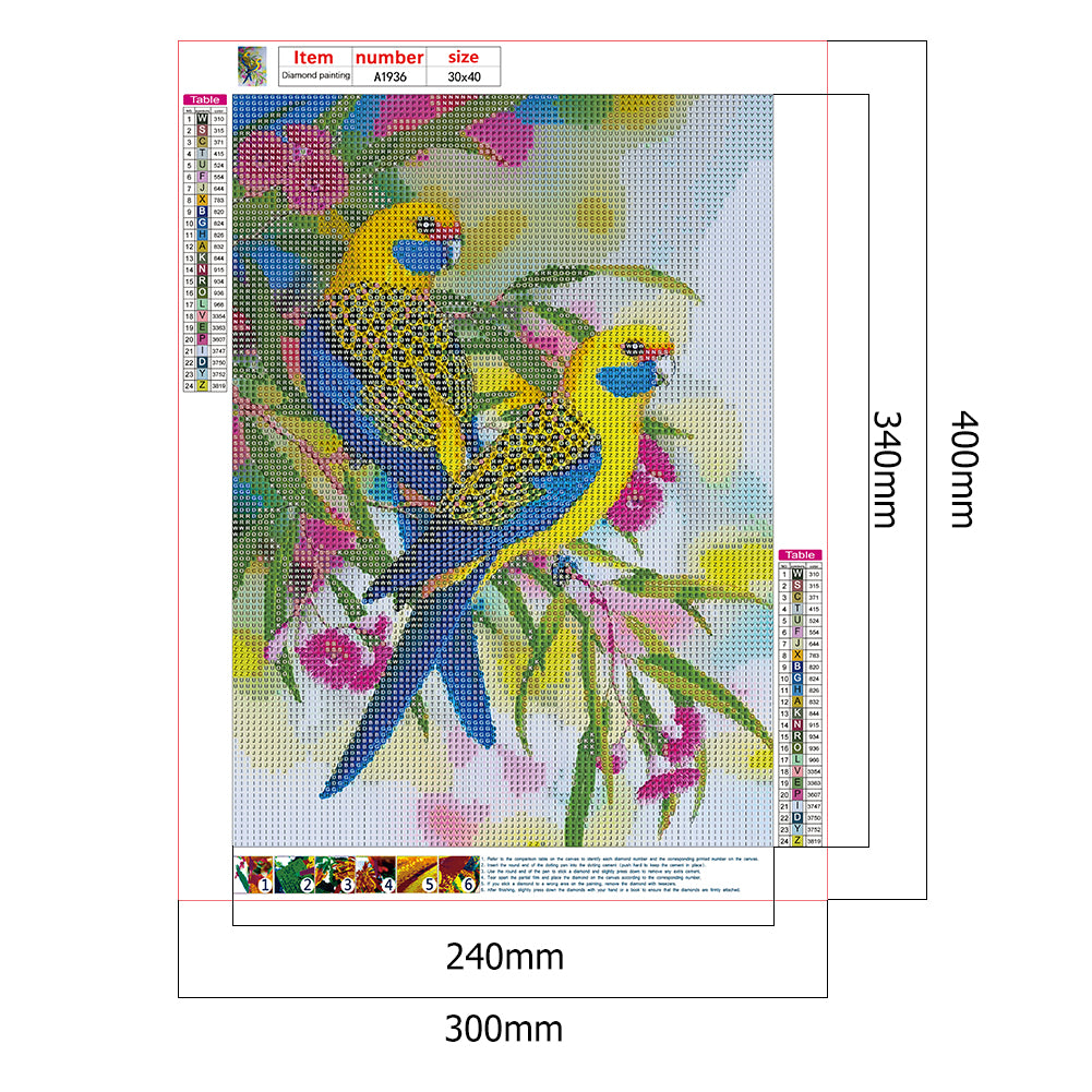 Birds - Full Round Drill Diamond Painting 30*40CM