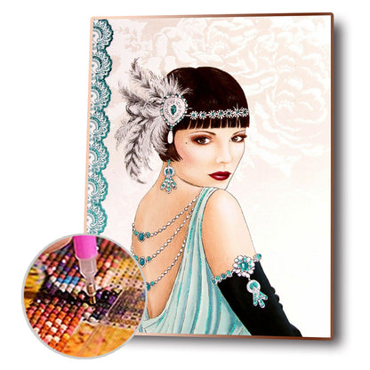 Lady - Full Round Drill Diamond Painting 30*40CM