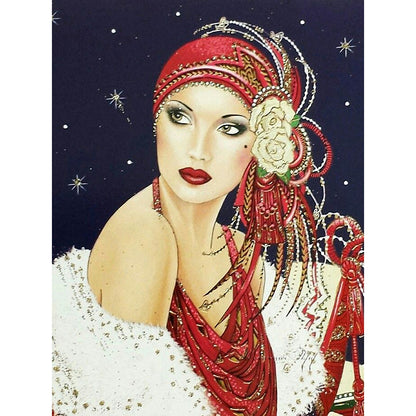 Lady - Full Round Drill Diamond Painting 30*40CM