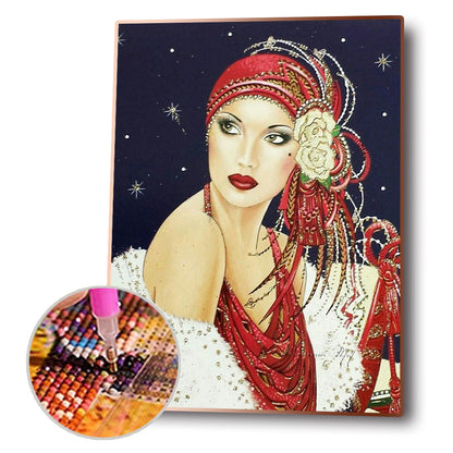 Lady - Full Round Drill Diamond Painting 30*40CM