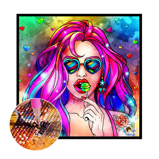 Woman - Full Round Drill Diamond Painting 30*30CM