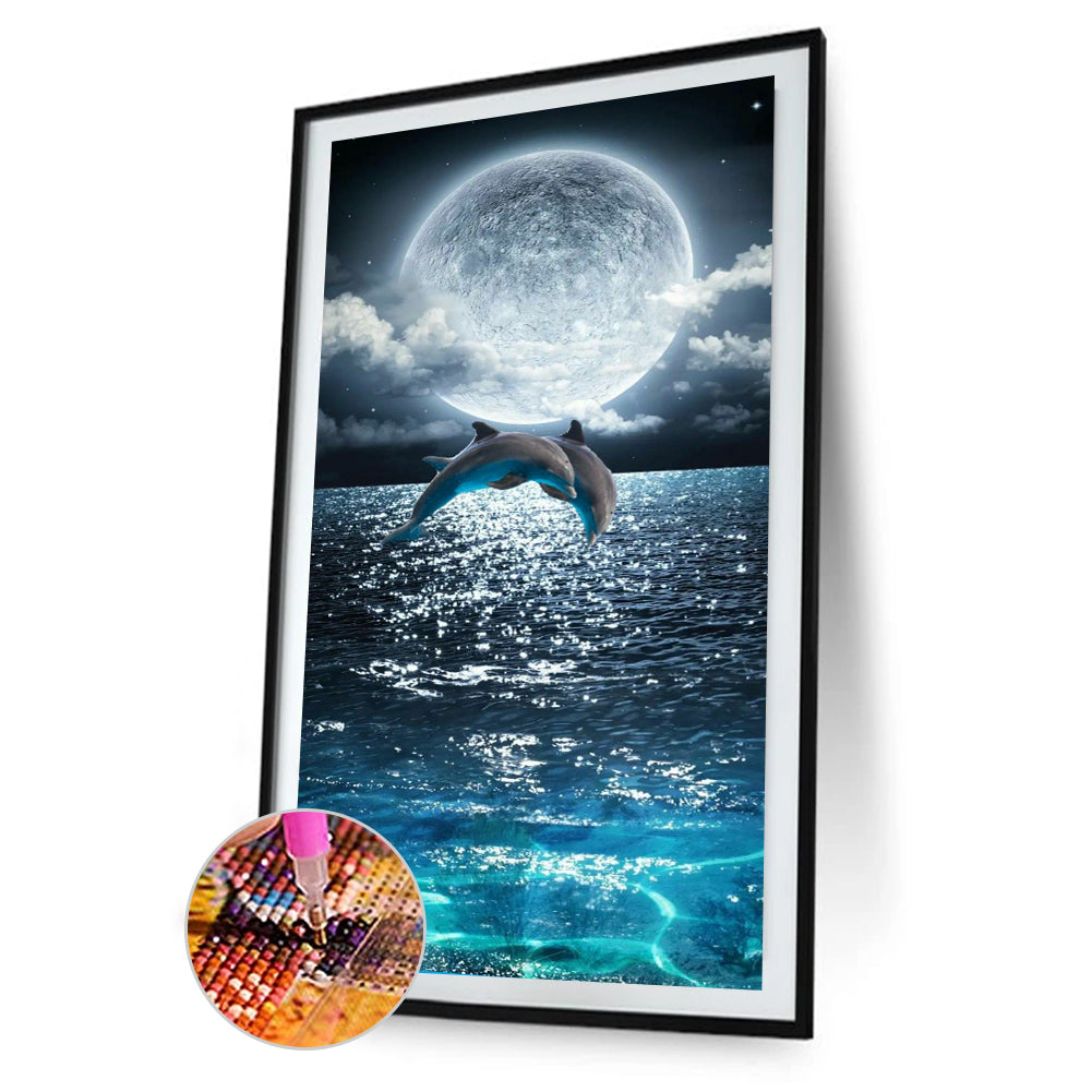 Dolphin - Full Round Drill Diamond Painting 40*80CM