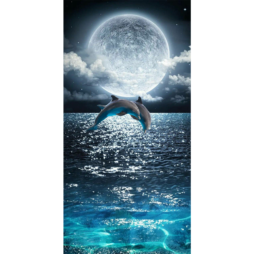 Dolphin - Full Round Drill Diamond Painting 40*80CM