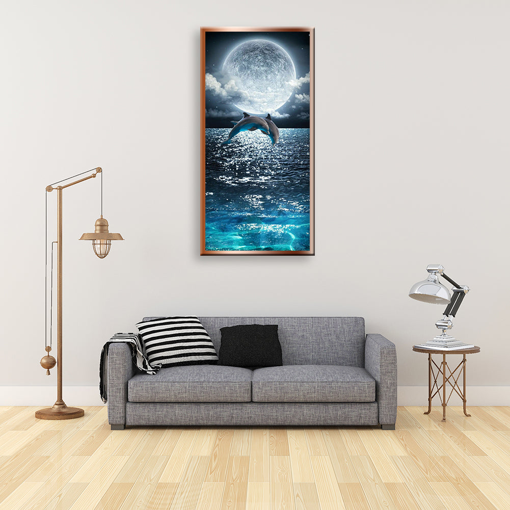 Dolphin - Full Round Drill Diamond Painting 40*80CM