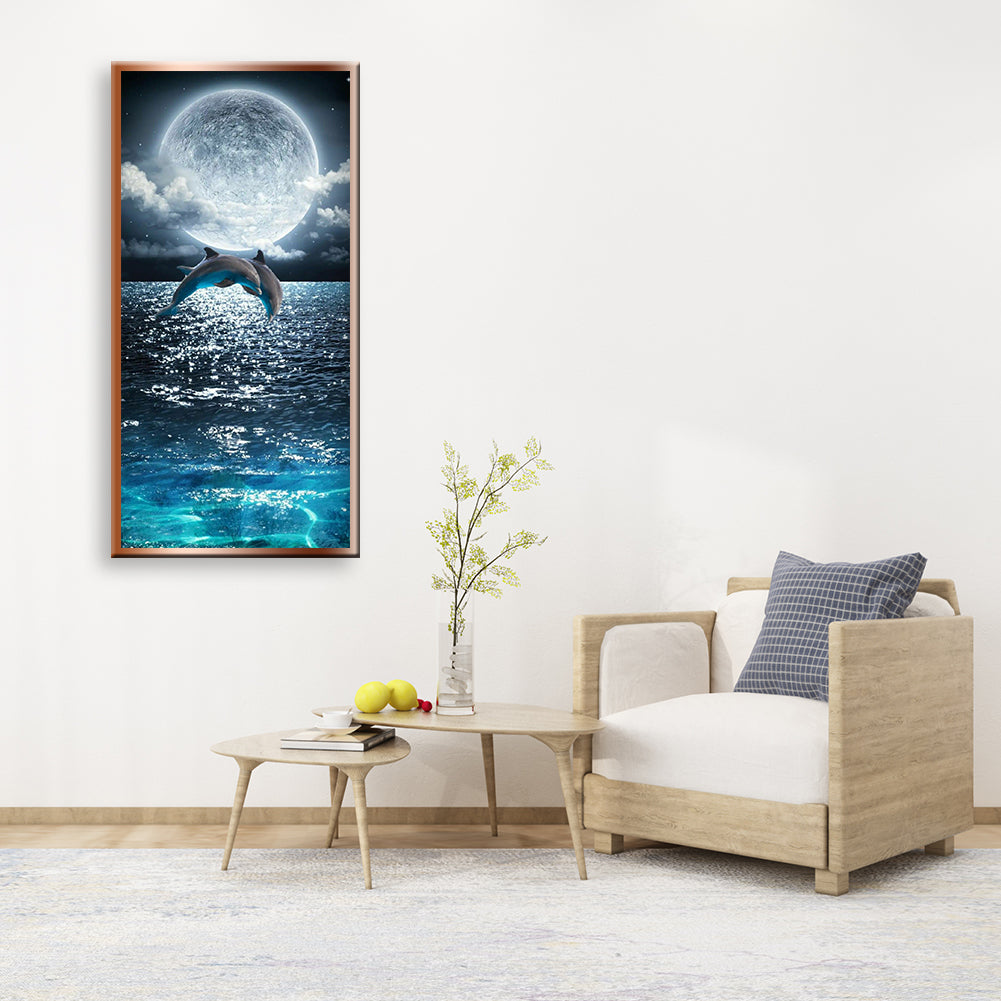 Dolphin - Full Round Drill Diamond Painting 40*80CM