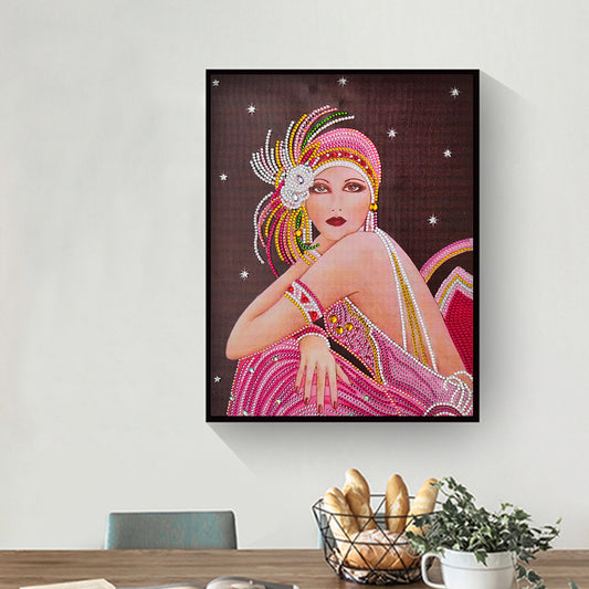 Lady - Special Shaped Drill Diamond Paintng 30*40CM