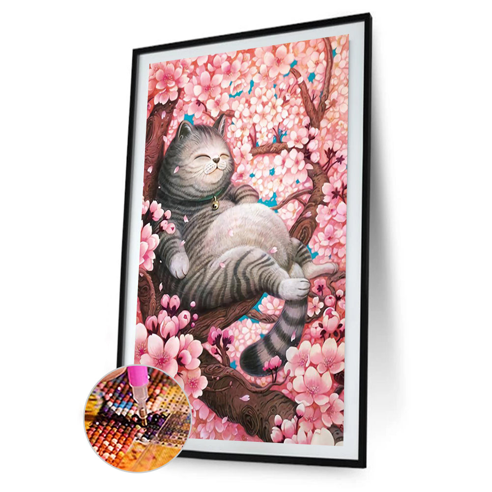 Cat - Full Round Drill Diamond Painting 30*40CM