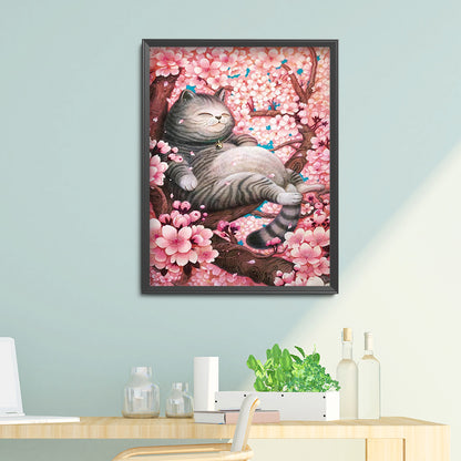 Cat - Full Round Drill Diamond Painting 30*40CM