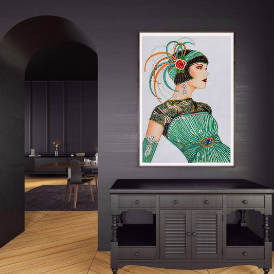 Lady - Special Shaped Drill Diamond Paintng 30*40CM