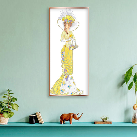 Dress Lady - Special Shaped Drill Diamond Paintng 30*60CM