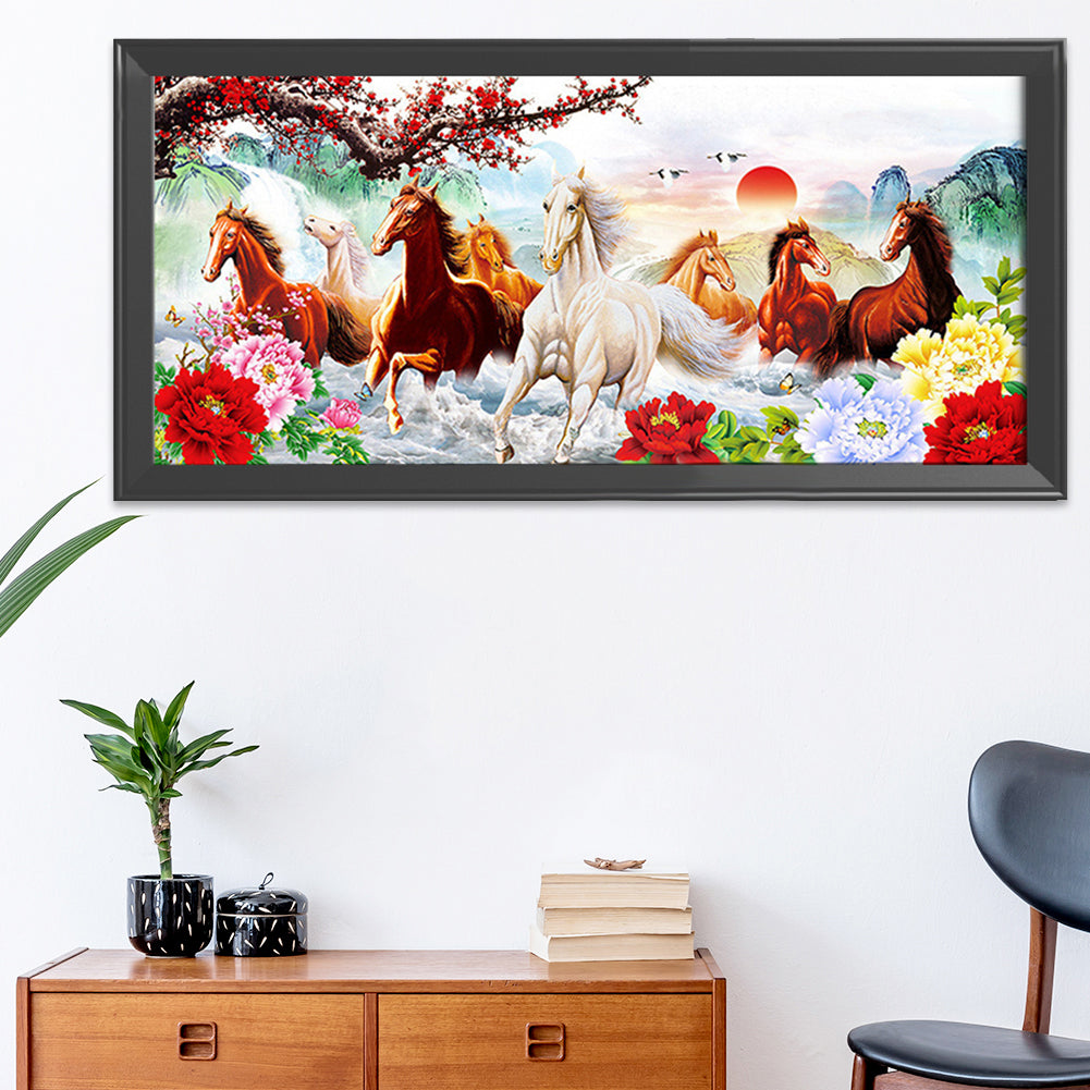 Running Horse - 11CT Stamped Cross Stitch 100*45CM