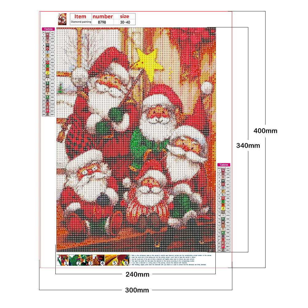 Santa Claus - Full Round Drill Diamond Painting 30*40CM