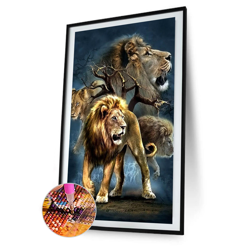 Lion - Full Round Drill Diamond Painting 50*80CM