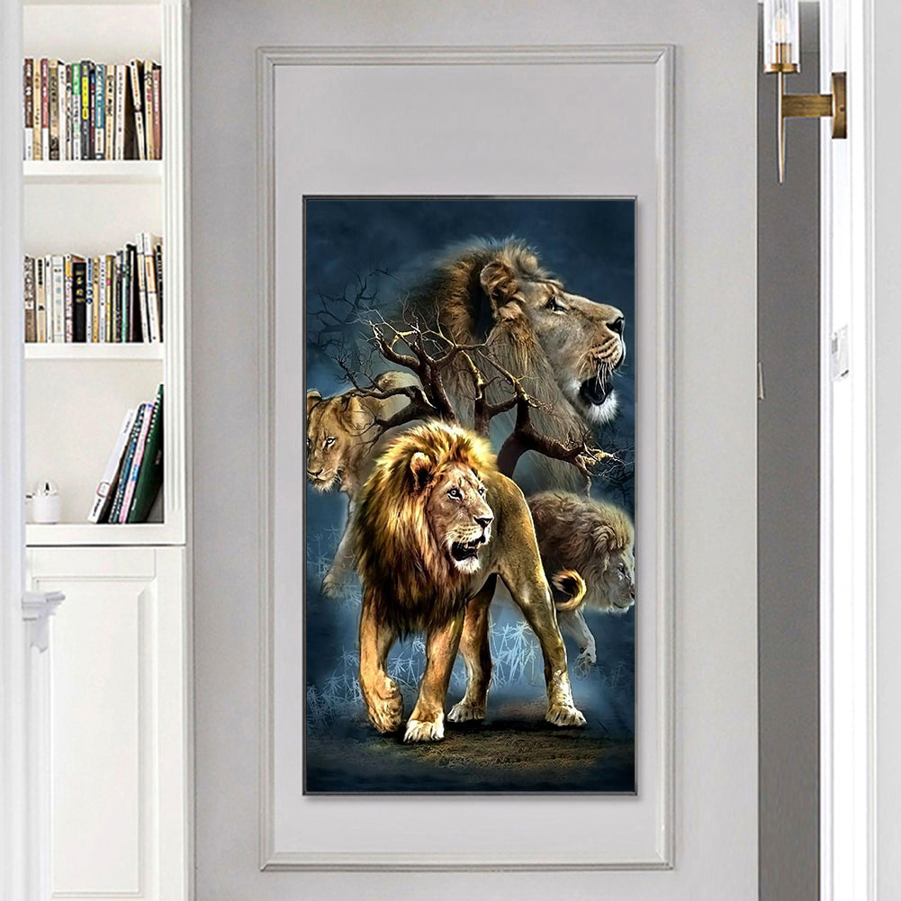 Lion - Full Round Drill Diamond Painting 50*80CM