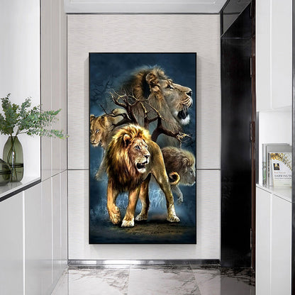 Lion - Full Round Drill Diamond Painting 50*80CM