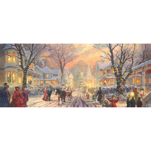 Winter Street - Full Round Drill Diamond Painting 80*40CM