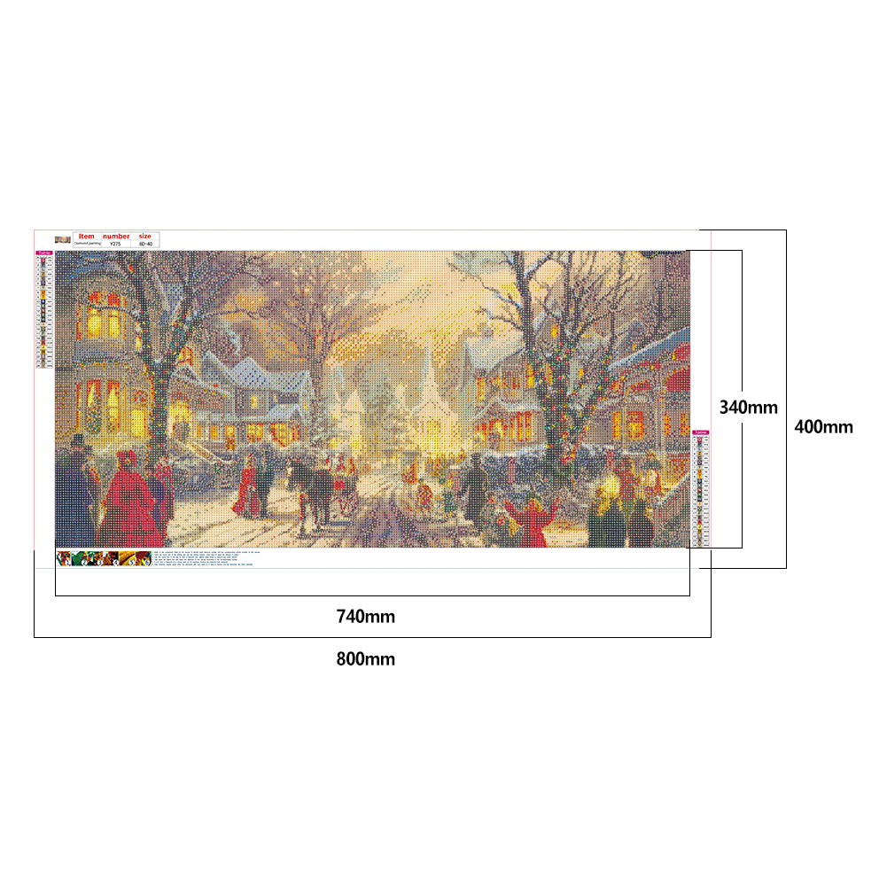 Winter Street - Full Round Drill Diamond Painting 80*40CM