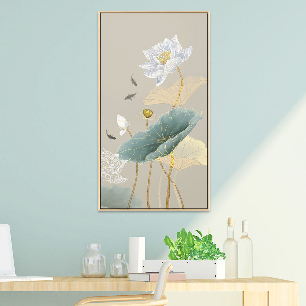 Lotus - 11CT Stamped Cross Stitch 36*65CM