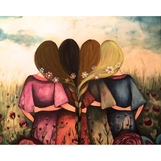 Girls Poster - Full Round Drill Diamond Painting 40*30CM