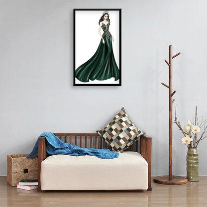 Dress Lady - Full Round Drill Diamond Painting 30*45CM