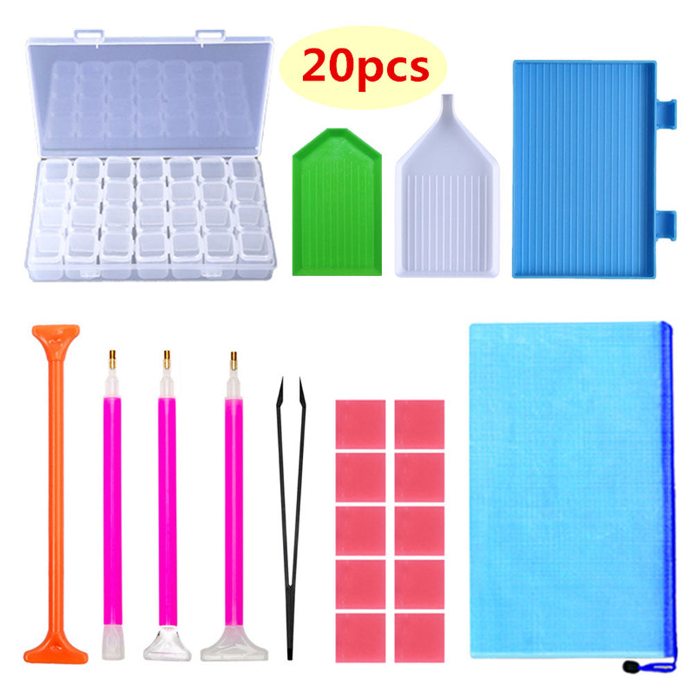 20pcs Diamond Painting Tools Set Drill Pen Glue DIY Rhinestone Picture Kit