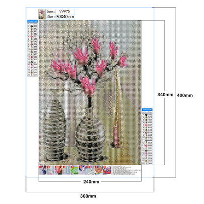 Flower Vase - Full Round Drill Diamond Painting 30*40CM