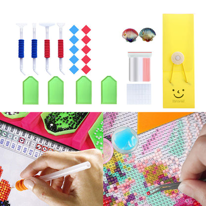 Elbow Point Drill Pen Clay Tray Box 5D Diamond Painting Tool Accessory Kit