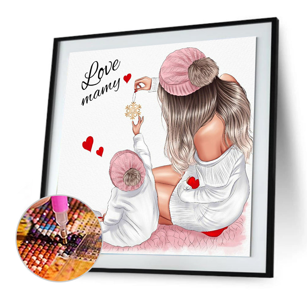 Mommy - Full Round Drill Diamond Painting 40*40CM