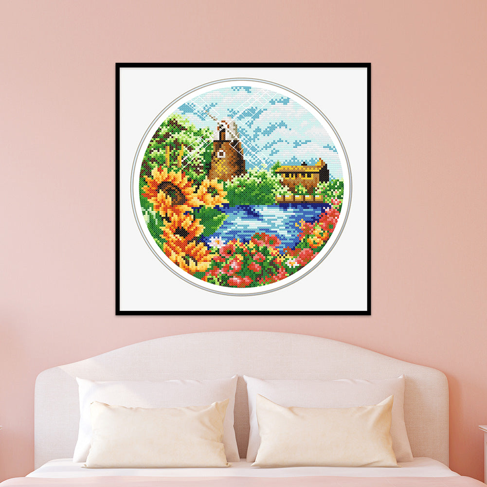 Summer Scenery - 11CT Stamped Cross Stitch 35*35CM