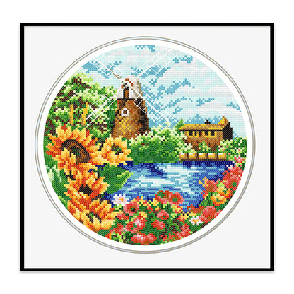 Summer Scenery - 11CT Stamped Cross Stitch 35*35CM