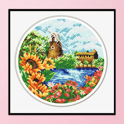 Summer Scenery - 11CT Stamped Cross Stitch 35*35CM