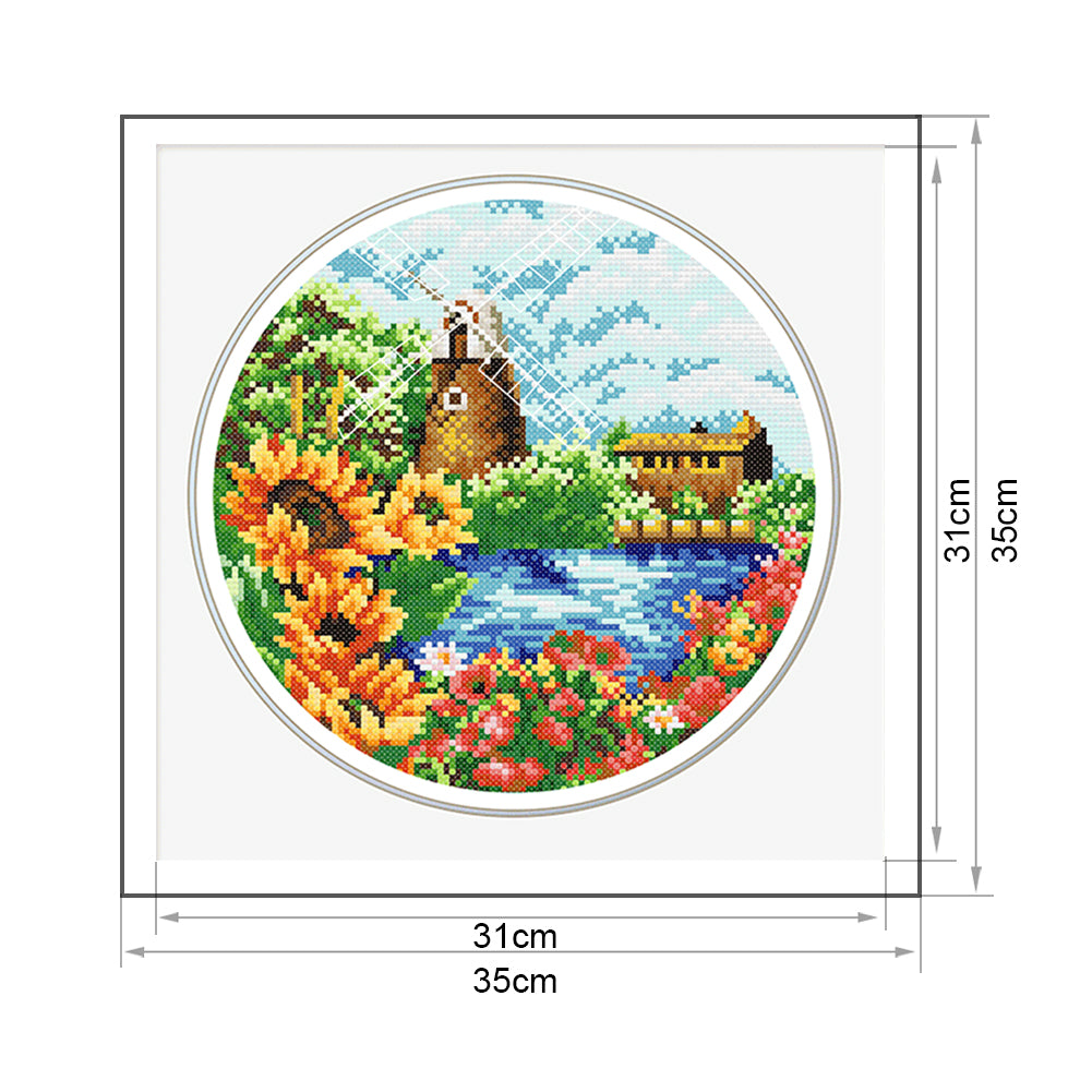 Summer Scenery - 11CT Stamped Cross Stitch 35*35CM