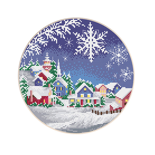 Winter Scenery - 11CT Stamped Cross Stitch 35*35CM