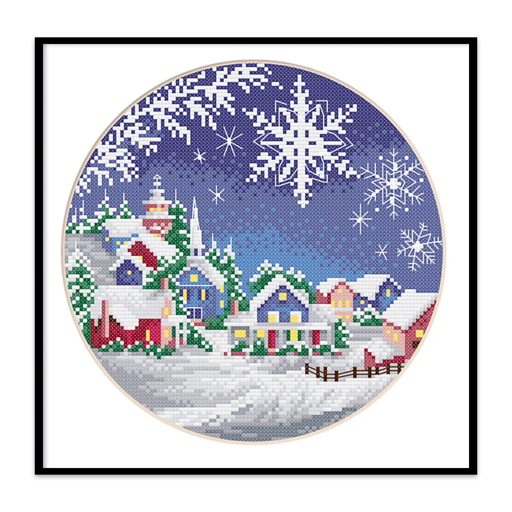 Winter Scenery - 11CT Stamped Cross Stitch 35*35CM