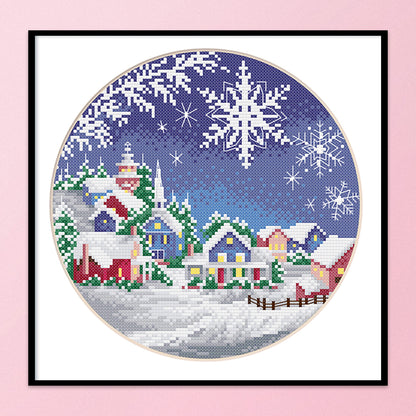 Winter Scenery - 11CT Stamped Cross Stitch 35*35CM