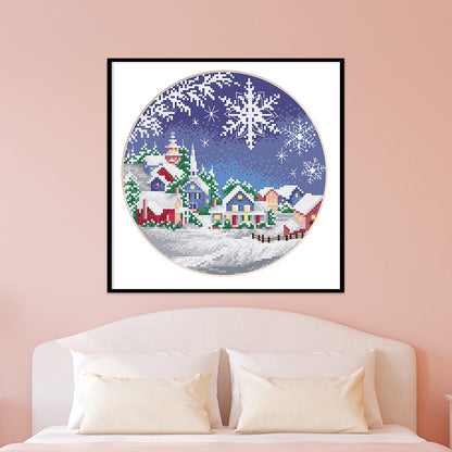 Winter Scenery - 11CT Stamped Cross Stitch 35*35CM