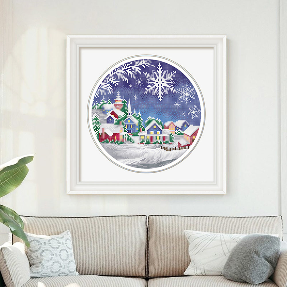 Winter Scenery - 11CT Stamped Cross Stitch 35*35CM