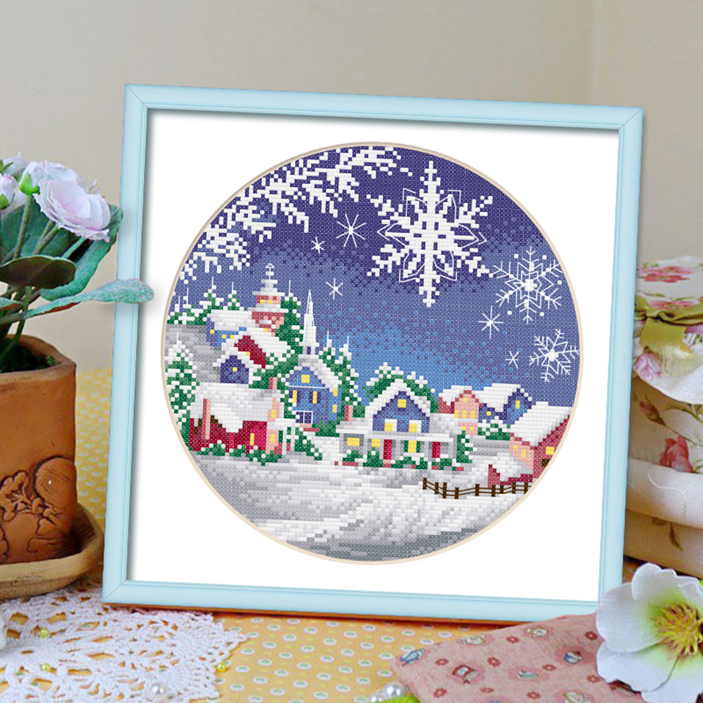 Winter Scenery - 11CT Stamped Cross Stitch 35*35CM