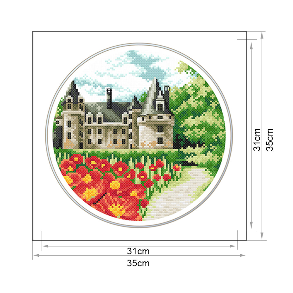 Flower Garden - 11CT Stamped Cross Stitch 35*35CM