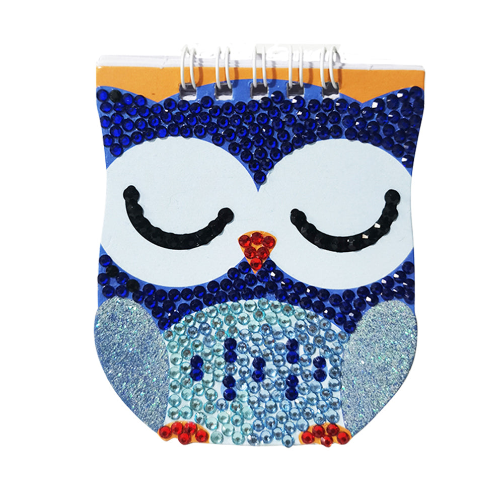 6pcs 5D Diamond Painting Notebook Set DIY Cartoon Book Children Gift (Owl)